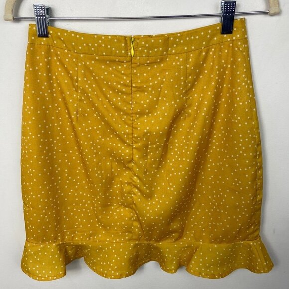 Revolve By The Way Mustard Yellow Esme Skirt Polka Dot Mustard Yellow Size Small - Picture 8 of 10